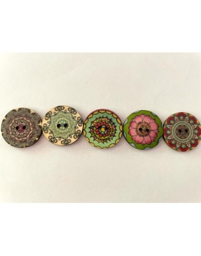 MANDALA  DÜĞME 5 ADET 2,5 CM