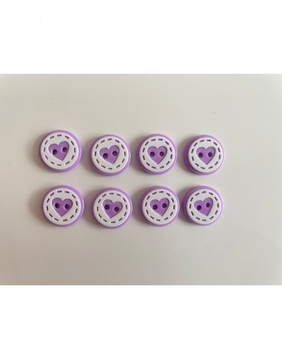 KALP DÜĞME  LİLA 8'Lİ