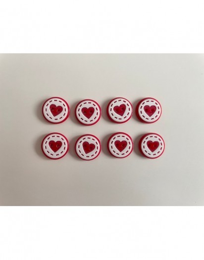 KALP DÜĞME  KIRMIZI 8'Lİ