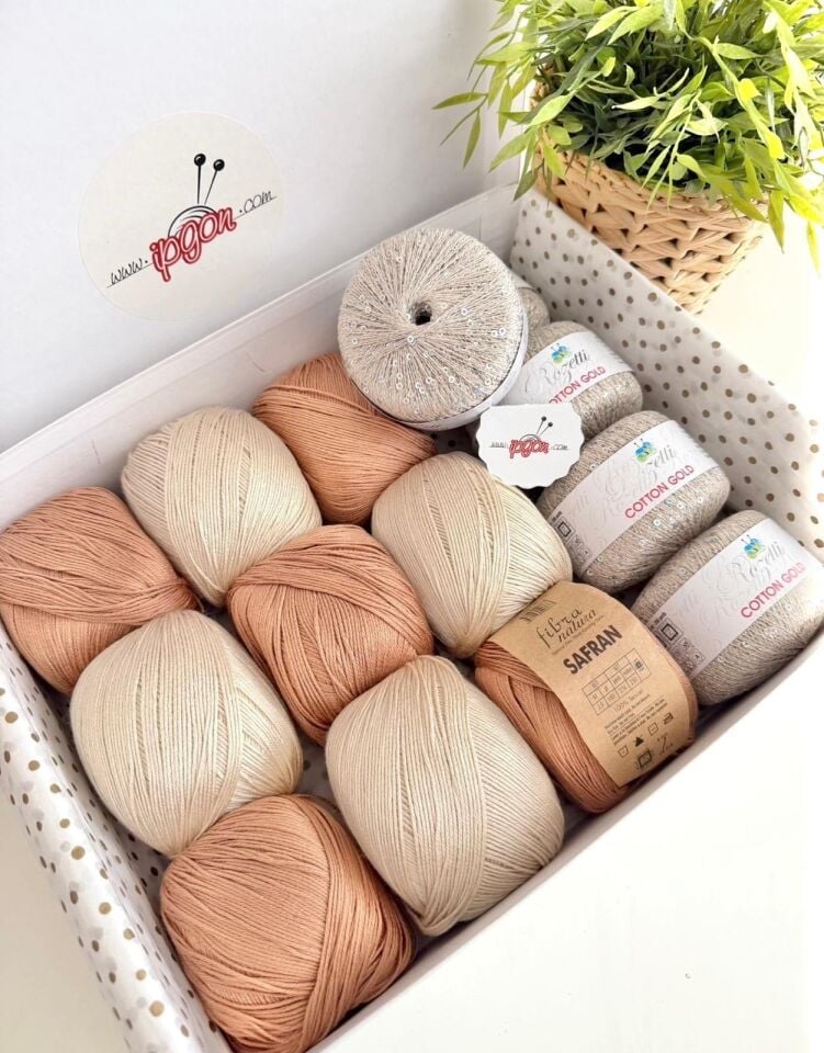 KUTU SETİMİZ FİBRA NATURA SAFRAN & ROZETTİ COTTON GOLD 65