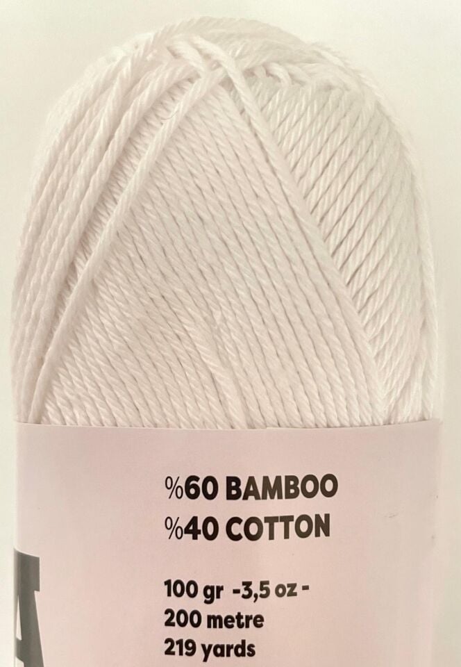 GALA BAMBOO COTTON 01 BEYAZ