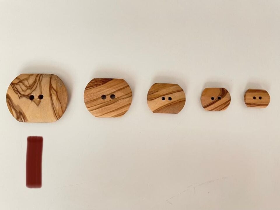 AHŞAP KARE DÜĞME 3 ADET