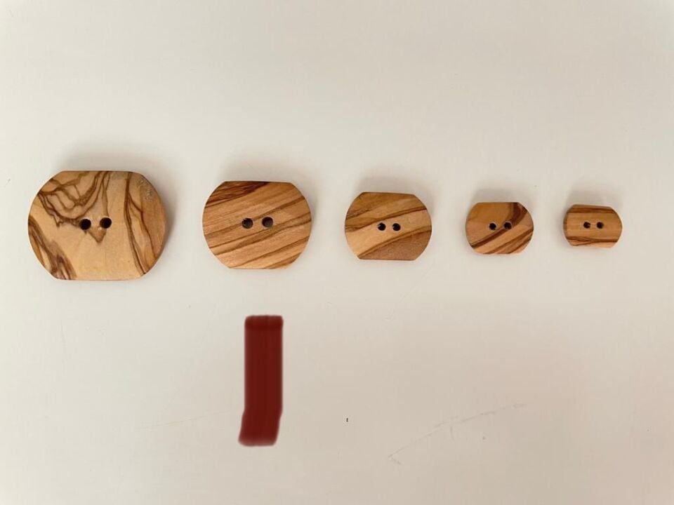 AHŞAP KARE DÜĞME 5 ADET