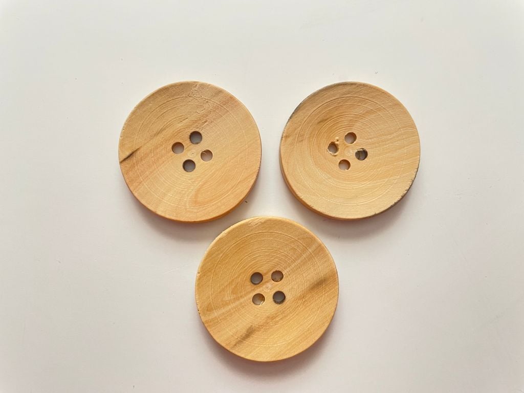 YUVARLAK AHŞAP DÜĞME (3Adet)