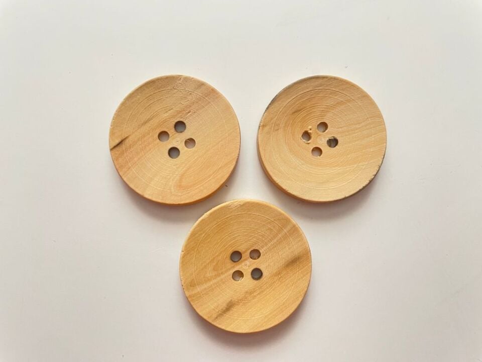 YUVARLAK AHŞAP DÜĞME (3Adet)