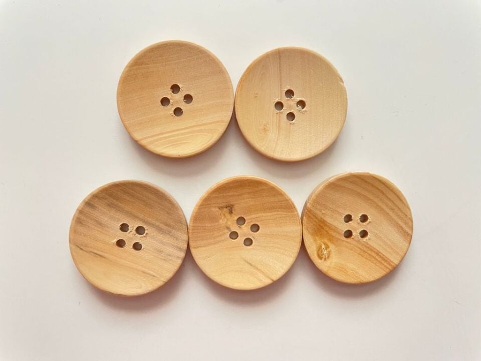 YUVARLAK AHŞAP DÜĞME (5Adet)