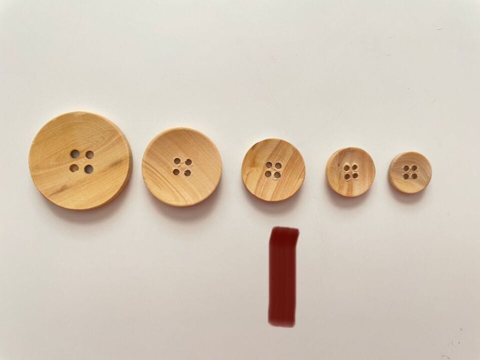 YUVARLAK AHŞAP DÜĞME (5Adet)