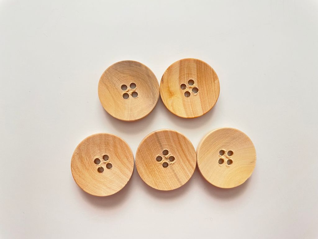YUVARLAK AHŞAP DÜĞME (5Adet)
