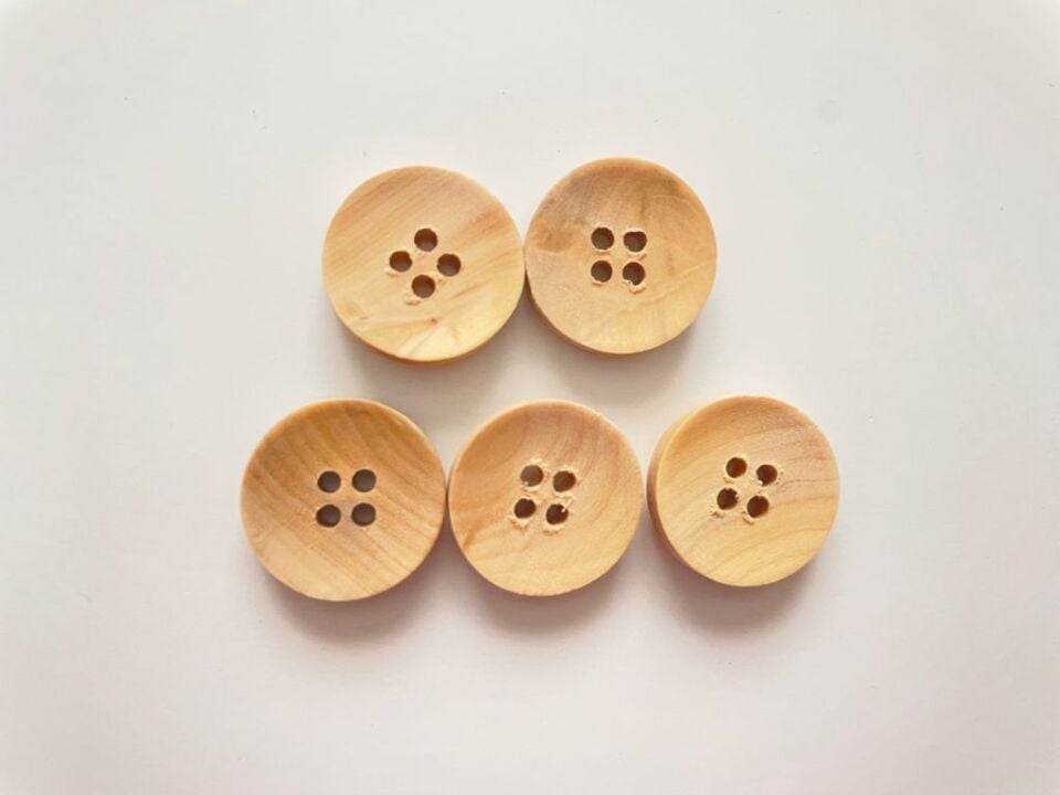 YUVARLAK AHŞAP DÜĞME (5Adet)