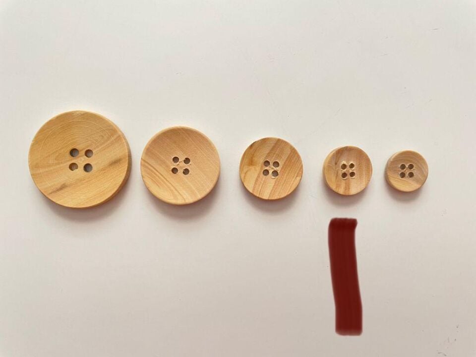 YUVARLAK AHŞAP DÜĞME (5Adet)