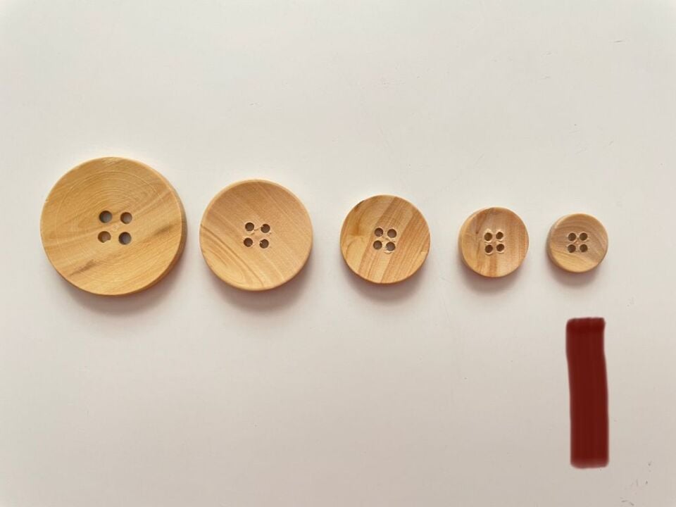 YUVARLAK AHŞAP DÜĞME (5Adet)