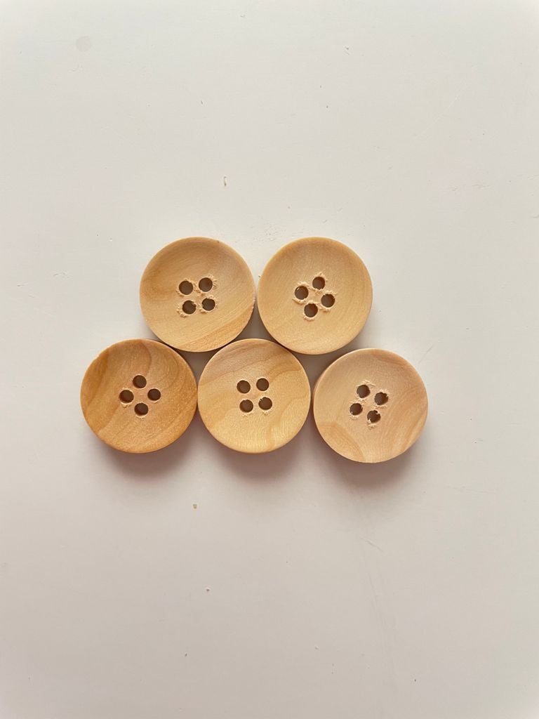 YUVARLAK AHŞAP DÜĞME (5Adet)