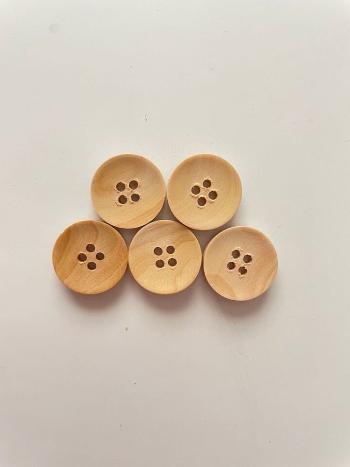 YUVARLAK AHŞAP DÜĞME (5Adet)