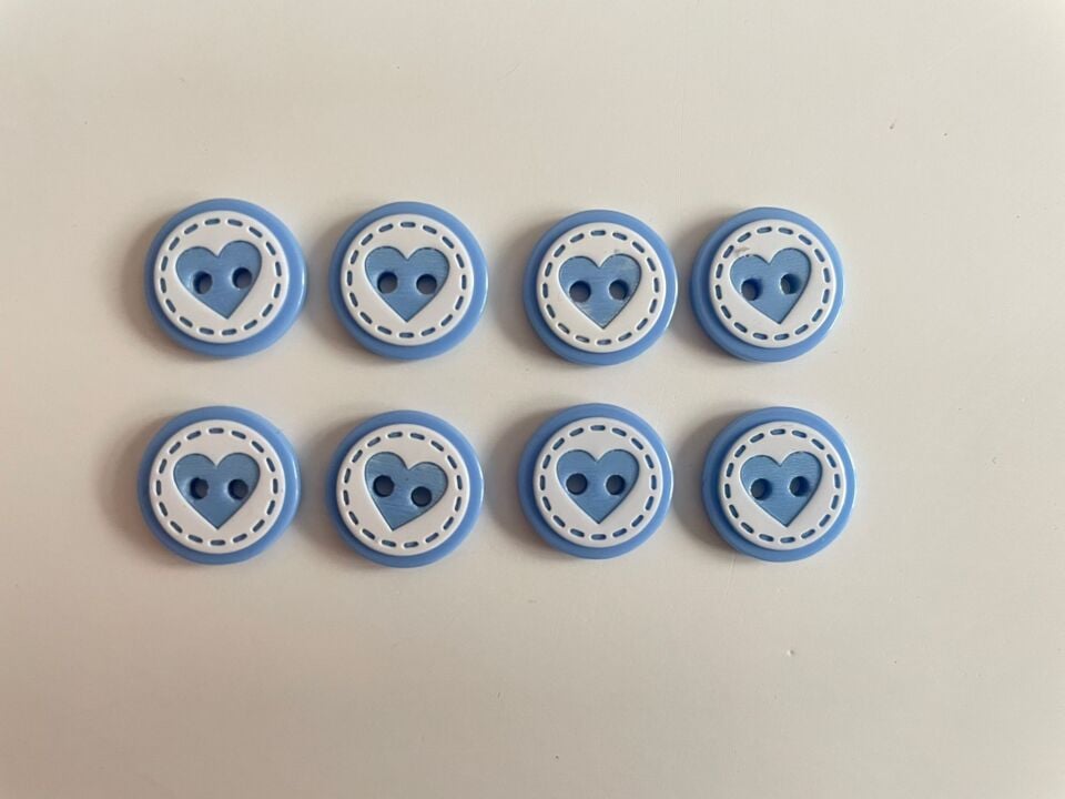 KALP DÜĞME MAVİ 8'Lİ