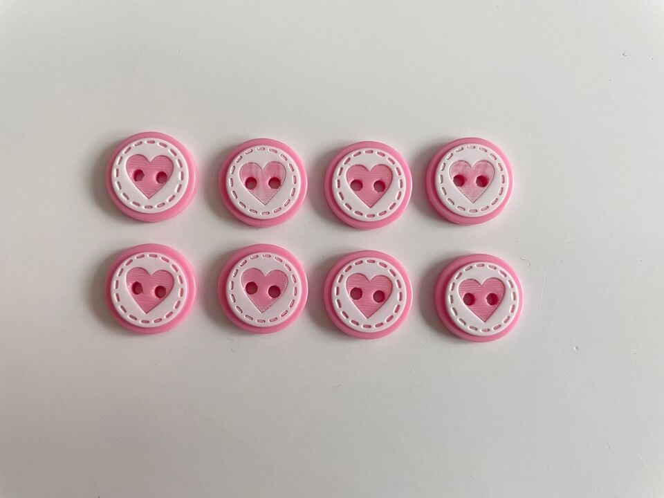 KALP DÜĞME PEMBE 8'Lİ