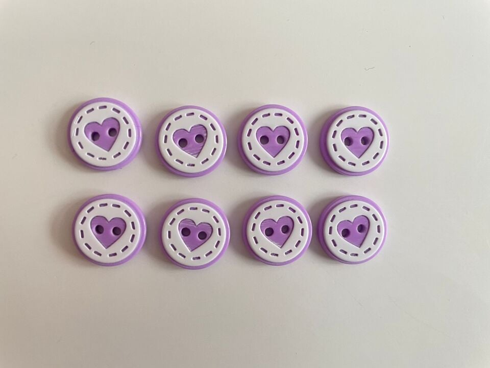 KALP DÜĞME LİLA 8'Lİ