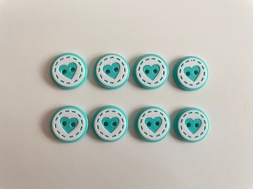 KALP DÜĞME TURKUAZ 8'Lİ